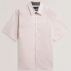 CAMBAY Geometric Leaf Print Short Sleeve Shirt