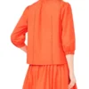 CAMILLE Relaxed Mandarin Collar Cotton Blouse