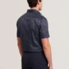 CAMPDEN Mini Leaf Print Short Sleeve Cotton Shirt