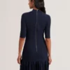 CANDDY Pleated Hem Bodycon Knit Mini Dress
