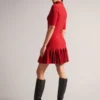 CANDDY Pleated Hem Bodycon Knit Mini Dress