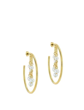 CASEY Cascade Hoop Pearl Earrings