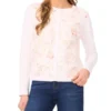 CASSIA Floral Overlay Crew Neck Cardigan