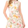 CASSIE Meadow Print Cotton Sleeveless Shirt Dress