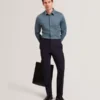 CAYLAXE Slim Fit Geo Print Cotton Blend Shirt