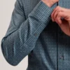 CAYLAXE Slim Fit Geo Print Cotton Blend Shirt