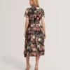 CHARLIE Floral Tie Waist Midi Shirt Dress