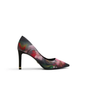 CHARLOTTE Floral Print Pointed Toe Heeled Pumps