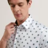 CHASKA Mini Floral Print Short Sleeve Shirt