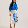 CHERIKA Batwing Short Sleeve Satin Blouse