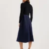 CHIRA Knit Bodice Midi Dress With Wrap Skirt
