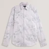 CIPHER Floral Stripe Cotton Long Sleeve Shirt