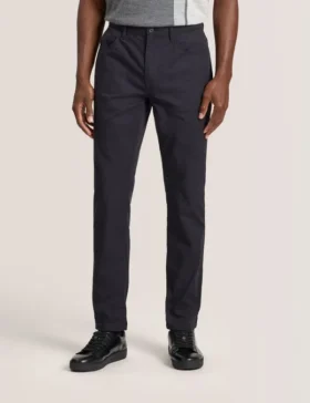 COMPACT HERRINGBONE TROUSERS Black Beauty