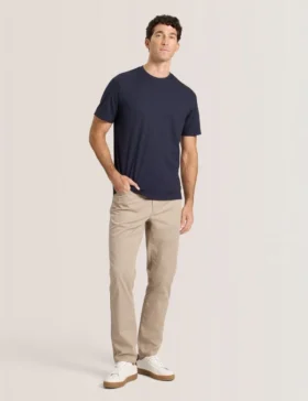 COMPACT HERRINGBONE TROUSERS Crockery