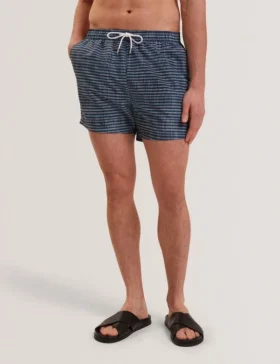 COMPTEN Blurred Check Mid-Length Swim Shorts