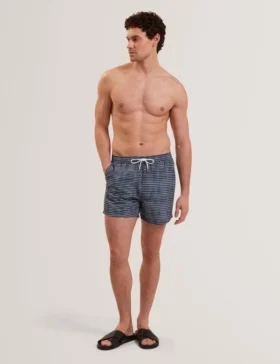 COMPTEN Blurred Check Mid-Length Swim Shorts