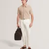 CONNYR Textured Knit Button-Through Polo Shirt