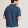 CONNYR Textured Knit Button-Through Polo Shirt