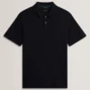 CONNYR Textured Knit Button-Through Polo Shirt