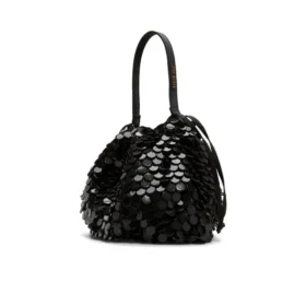 CORAL Soft Pouch Embellished Bucket Bag