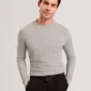 CORBIN Chevron Texture Knit Crew Neck Sweater