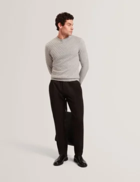 corbin chevron texture knit crew neck sweater 2 280x364 - CORBIN Chevron Texture Knit Crew Neck Sweater