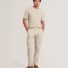CURRAN Rolled Edge Linen Blend Knit T-Shirt