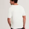 CURRAN Rolled Edge Linen Blend Knit T-Shirt