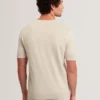 CURRAN Rolled Edge Linen Blend Knit T-Shirt