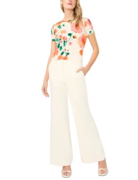 DEVIN Painted Floral Slim Fit T-Shirt