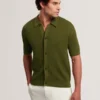 DOMATI Diamond Crochet Knit Short Sleeve Shirt