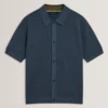 DOMATI Diamond Crochet Knit Short Sleeve Shirt