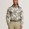 DORNAN Foliage Print Cotton Long Sleeve Shirt