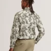 DORNAN Foliage Print Cotton Long Sleeve Shirt