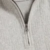 DOUGLES Cable Texture Zip-Neck Sweatshirt