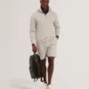 DOUGLES Cable Texture Zip-Neck Sweatshirt