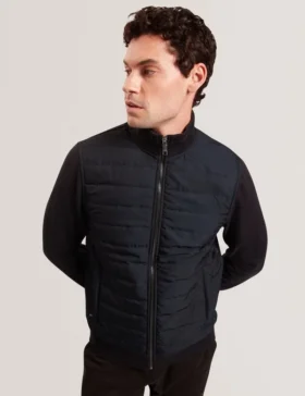 DURANO Quilted Front Zip-Through Knit Jacket