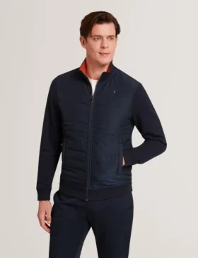 DURANO Quilted Front Zip-Through Knit Jacket