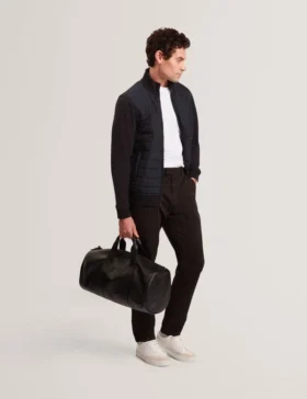 DURANO Quilted Front Zip-Through Knit Jacket