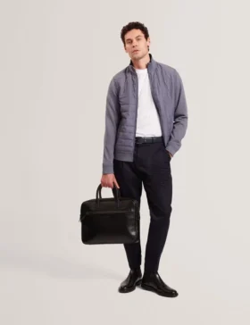 DURANO Quilted Front Zip-Through Knit Jacket