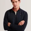 DURANO Quilted Front Zip-Through Knit Jacket
