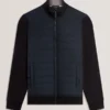 DURANO Quilted Front Zip-Through Knit Jacket