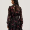 EBENE Floral Print Belted Mini Shirt Dress