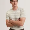 EBRG Striped Linen Blend Knitted T-Shirt