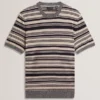 EBRG Striped Linen Blend Knitted T-Shirt