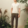 EDGARD Mixed Texture Cotton Linen Knit Polo