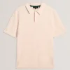 EDGARD Mixed Texture Cotton Linen Knit Polo