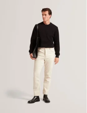 ELATES Herringbone Texture Crew Neck Sweatshirt