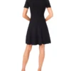 ELLA Short Sleeve Ribbon Stitch Mini Dress