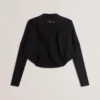 ERHAN Ribbed Knit Cropped Bolero Cardigan